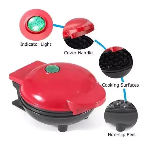 Mini máquina de waffles bivolt — detalhe do produto