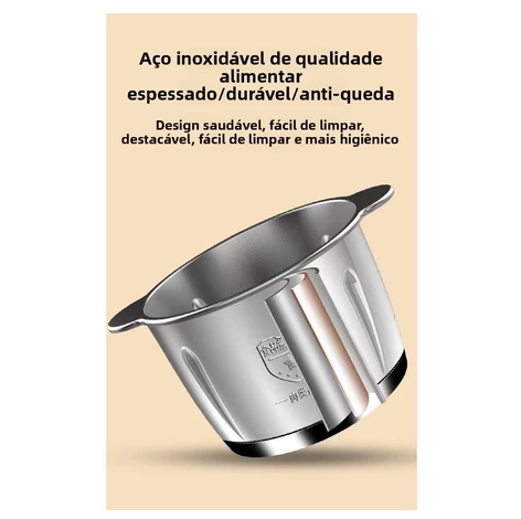 Triturador de alimentos em inox 2 L ou 3 L — detalhe do produto