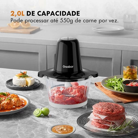 Processador de alimentos com tigela de vidro 2 L — detalhe do produto