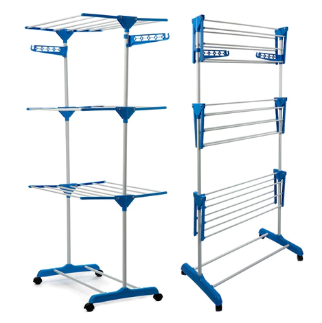 Varal vertical dobrável com 3 andares — detalhe do produto