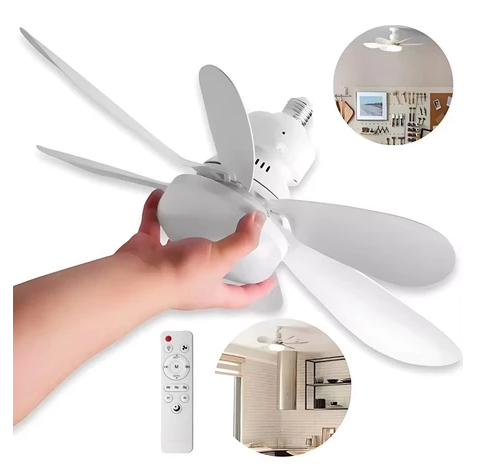 Ventilador de teto com luz LED e encaixe E27 — detalhe do produto