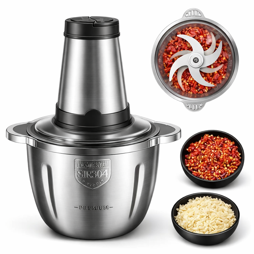 Triturador de alimentos em inox 2 L ou 3 L — detalhe do produto