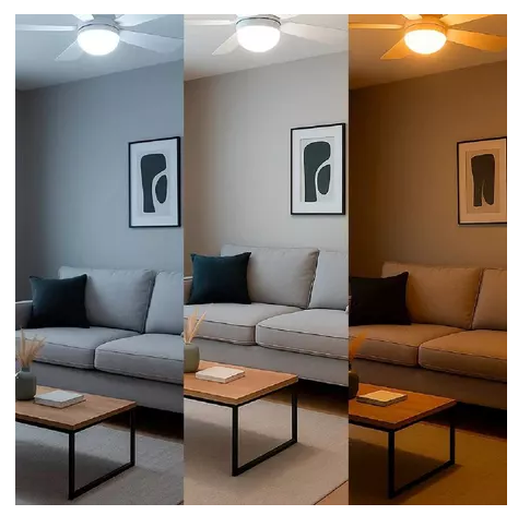 Ventilador de teto com luz LED e encaixe E27 — detalhe do produto