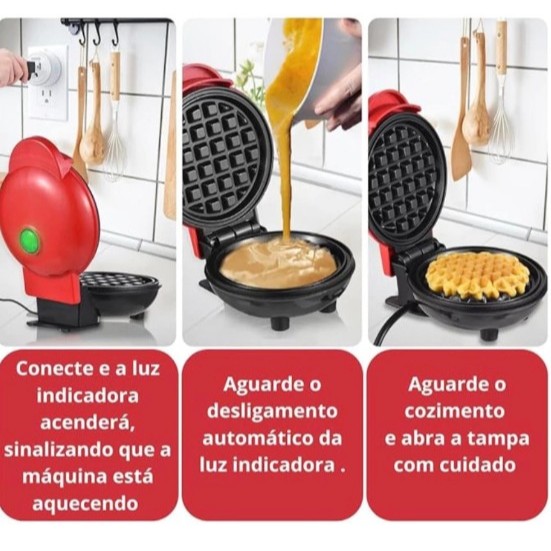 Mini máquina de waffles bivolt — detalhe do produto