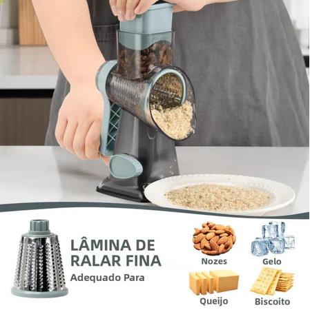 Ralador giratório com 3 tambores de inox — detalhe do produto