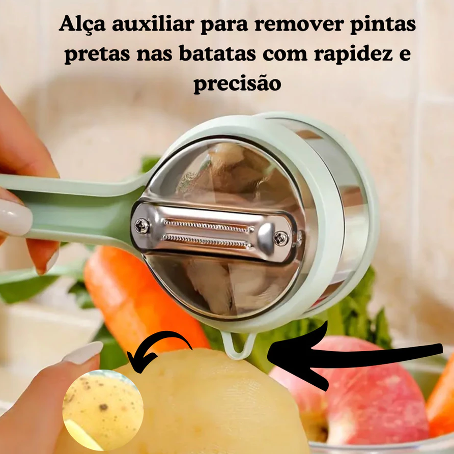 Descascador de legumes com reservatório — detalhe do produto
